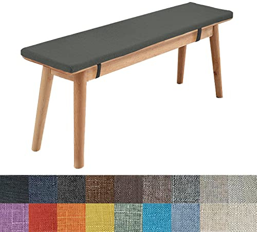 WTHYGB Bankauflage Bankkissen 75 X 35 X 5CM Waschbare Rutschfestes 5CM Dickes Gartenbank Sitzkissen mit Abnehmbarem Bezug, Stuhlkissen für Garten Terrasse Esszimmer Küche, 148 Größen (Dunkelgrau)