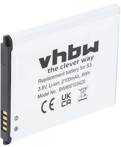 vhbw Akku kompatibel mit Samsung Galaxy GT-i9301, S3 Neo, GT-i9305 LTE, S3, S3 LTE, GT-i9305 Handy Smartphone Telefon (2100 mAh, 3,7 V, Li-Ion)