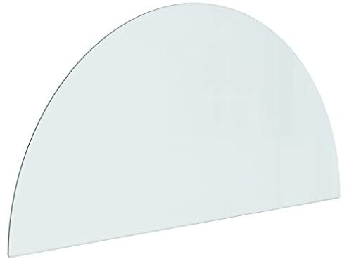 vidaXL Kaminofen Glasplatte Kaminplatte Kaminglas Ofenglas Bodenplatte Funkenschutzplatte Glasbodenplatte Kaminbodenplatte Halbrund 1000x500mm