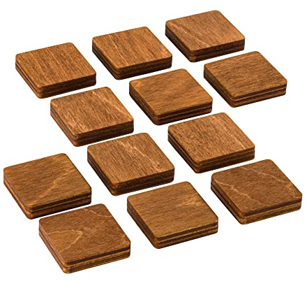 Wood You Buy Holz Kühlschrankmagnete, Quadratisch, Braun Klein, 12 Stück | Büromagnete, Umweltfreundliche Naturholz-Magnete für Kühlschrank, Whiteboard, Schrank und Spind, Dekorative Magnete