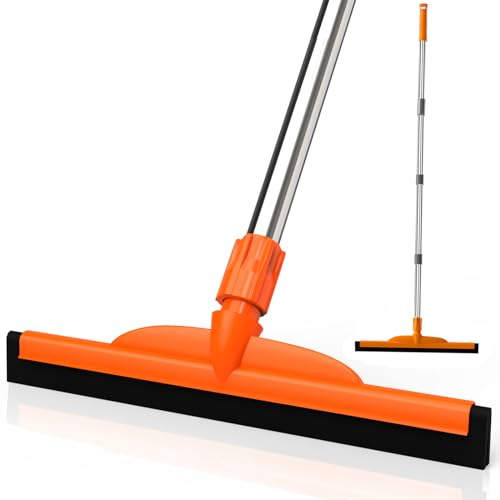 ITTAR Heavy-Duty Floor Squeegee, 62 Adjustable Handle, EVA Foam Blade, Ideal for Concrete, Garage, Patio & More