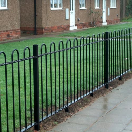 Pedestrian Bow Top Metal Guardrail Root Fixed Fence Panel 900 x 1000mm