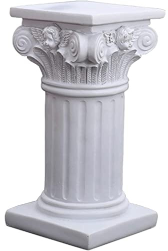 Pesoncarl Adornos de jardín, columnas griegas Decorativas, pilares Romanos de Resina decoración de Columna 3.7x3.5x6.9 Pulgadas decoración de estatuas griegas, Columna Blanca Pedestal
