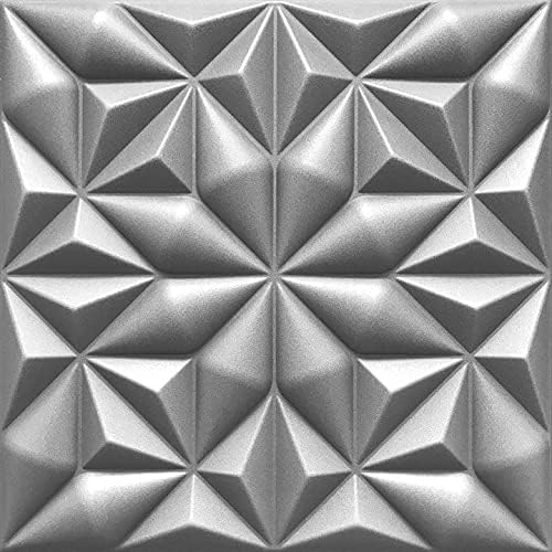 Deccart - Panneaux Muraux 50x50 cm - Panneau mural 3D Décoratif en EPS-Polystyrène - Plaque murale decorative - Décoration murale - Relief texturé - Wall Panel - 2 m² - 8 pièces - Gris