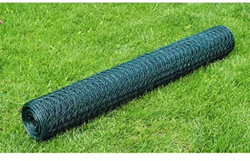 ShGaxin Maschendraht Verzinkt mit PVC-Beschichtung 25×0,75 m Grün, Hasendraht, Wühlmausgitter, Stacheldraht, Drahtgitter, Kaninchendraht, Drahtzaun, Hasengitter 140411