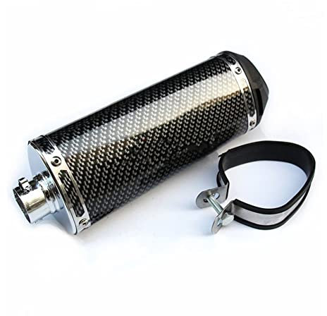 ENLIGMA Motorräder Auspuffanlage Motorrad 38mm Auspuff Schalldämpfer Kohlefaser Auspuff Silencedr Back-End 125cc-160cc Dirt Pit Bike