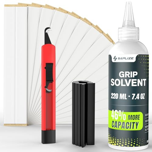 SAPLIZE Golf Grip Value Kit – 5oz Solvent, 15 Grip Tapes, Hook Blade & Rubber Vise Clamp for Regripping Clubs