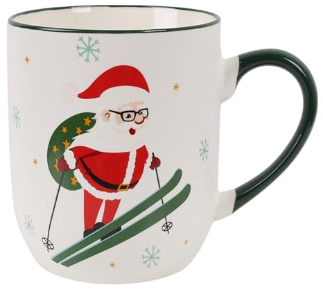 sarcia.eu Tasse en porcelaine blanche festive, Père Noël 420ml (3)