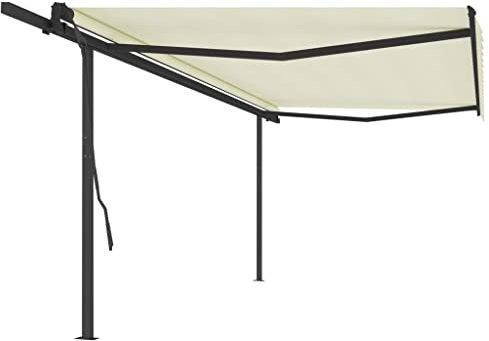 Furniture Select Manual Markise mit Pfosten 5x3,5 m Creme