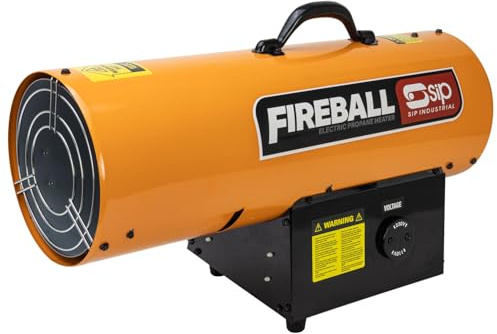 SIP FIREBALL DV170 Propane Gas Space Heater, Electric 230V / 110V Dual Voltage, 50kW / 170,000 BTU/hr, 40,892ft³ Heating Area