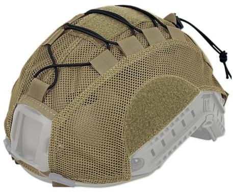 Copri Calotta per Casco Tattico, Copertura per Caschi Traspirante con Gancio e Passante e Cordino Elastico in Rete, Copricasco da Attrezzatura Militare per Ciclismo, Paintball, Caccia, Tiro