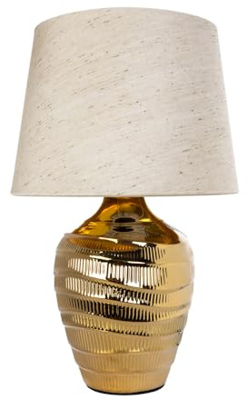 ARTE LAMP Tischlampe Moderne Keramik-Tischleuchte für Wohnzimmer, Gold, E27, dimmbar, 25 x 25 x 40 cm