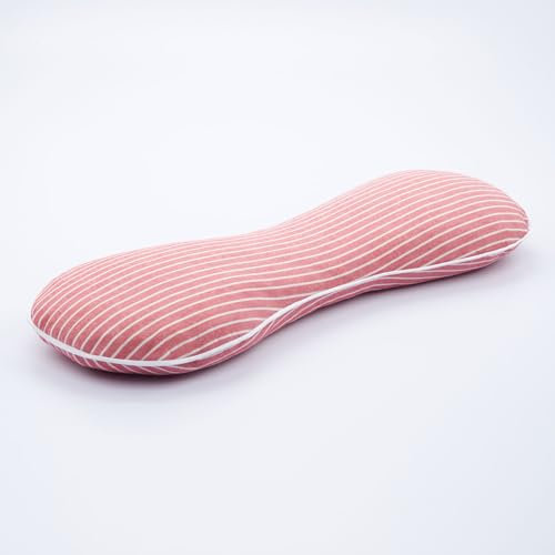 EDMILE Buchweizenkissen, Nackenstützkissen, Buchweizenschalen, kühlendes Lendenwirbelstützkissen, verstellbare Festigkeit, ergonomisches Design mit waschbarem Bezug, rot, 50,8 x 20,3 cm