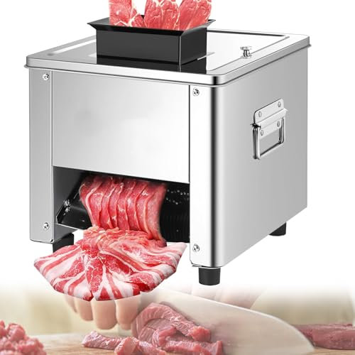 HSSMEUR Meat Cutter Slicer Cutting Machine Cube Shredded Meat Commercial Electric Lamb Slicer Bread Ham Commercial Meat Slicer