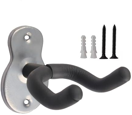 Mounteps Gitarre Aufhänger Haken Wandhalterung rutschfest Halterung für Gitarre Ukulele (Silber)