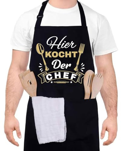 XFSRG Schürze Kochschürze Schürze Personalisiert Kochschürze Grillschürze Backschürze Schürzen Waterproof Kitchen Apron für Herren und Damen