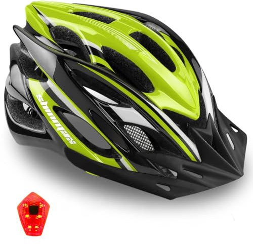 Shinmax Fahrradhelm Herren Damen mit Licht Abnehmbarer Fahrradhelm mit Visier MTB Fahrradhelm Erwachsenen Unisex Mountainbike Helm Radhelm Rennradhelm