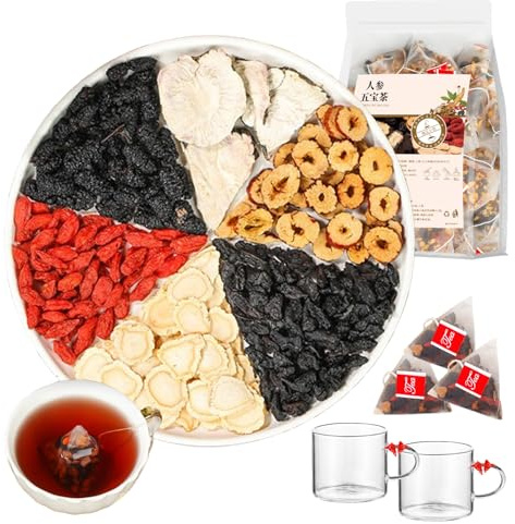 40 Packs Kidney Tea Formula Ginseng Six Treasure Tea, Ginseng Goji Beeren Tee Nierenbeutel, Ginseng&Mulberry Herbal (40)