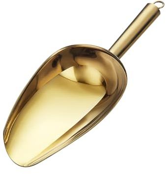JIHUOO Eisschaufel aus Edelstahl, 170 ml, kleine Lebensmittelpulver-Schaufel, trockene Zutaten, Mehl, Süßigkeiten, Zucker, Backschaufel, Hochzeit, Party, Küche, Speisekammer, Kanister