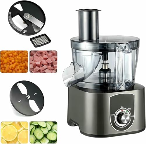 Chopper de Ticer de Vegetales Eléctricos, Procesador Comercial de Alimentos Procesador de Verdura Profesional con 2 Velocidades, Diseño Extraíble para Una Fácil Limpieza de la Base No Deslizante