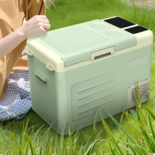 Glaciere Réfrigérateur Camping Car, Mini Frigo Voiture 10 L/16 L/22 L/28 L Poignée Encastrée Et Porte-gobelet 12V/24V, -20℃ À 20℃ for Dortoir, Camping(48.6 * 31.3 * 27.3cm)