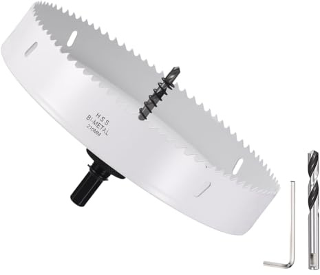 DTGN Lochsägen-Set, 216 mm, für Stahl, Aluminium, Messing, Kupfer, PVC, Holz, 216 mm, Weiß