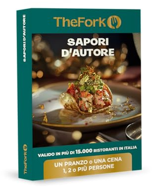 JungleGift TheFork - Cofanetto Regalo Sapori d'Autore - Pranzo o Cena per 1-2+ Persone - Valido in 15.000 Ristoranti in Italia