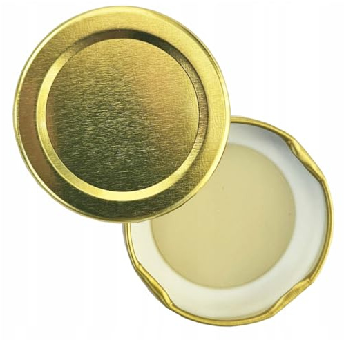 Glass Jar Lids Gold 53mm Twist Off Metal Replacement Jam Honey Pickle Preserving Caps For Samll Jars (50)