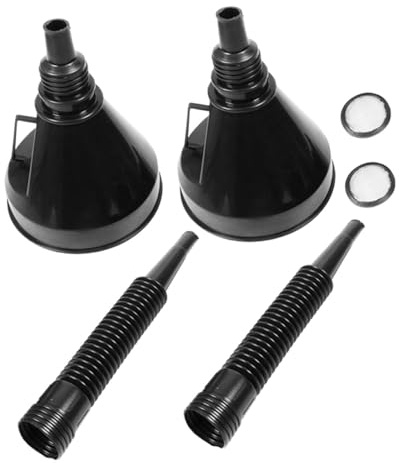Mipcase 2 pièces Entonnoir de Remplissage Huile et Carburant Large Embouchure pour Voiture et Moto Entonnoir Transmission Résistant avec Filtre pour Huile Boîte Vitesse et Vidange