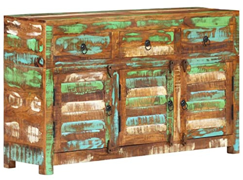 Frdhee Buffetschrank Flurschrank,Sideboard 110x30x65 cm Altholz Massiv,Eckvitrine für Küche,Wohnzimmer,Flur,Esszimmer