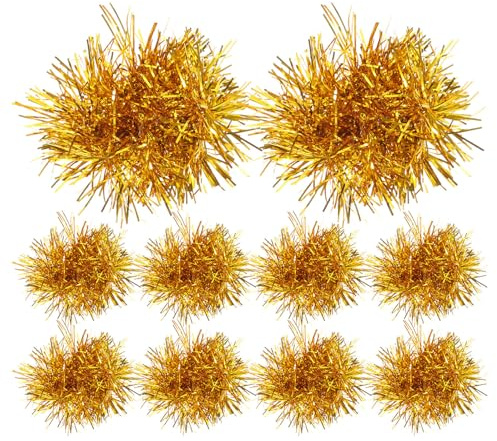 VICASKY Lot de 20 Pompons de Cheerleading Dorés Poignées Plastiques, 10 X 10 X 2 Cm, Accessoires D'garçon et Filles pour Sports D'équipe, Pom-Pom, Danse et Événements Festifs