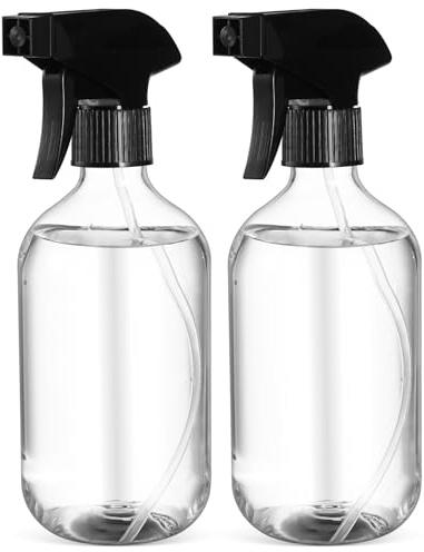 Beaupretty Flaconi Spray Vuoti 500ml Trasparenti Set da 2, Nebulizzatori Ricaricabili per Pulizia Multiuso, Bocca Larga per Facile Riempimento e Uso Domestico, Ufficio e Cura Auto