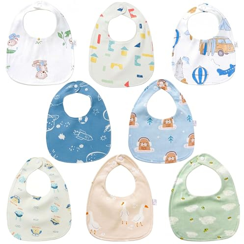 SLOSH Baberos Bebé Impermeables Bebe Recien Nacido Algodón Niña Niño Suave Absorbente Baberos Drool