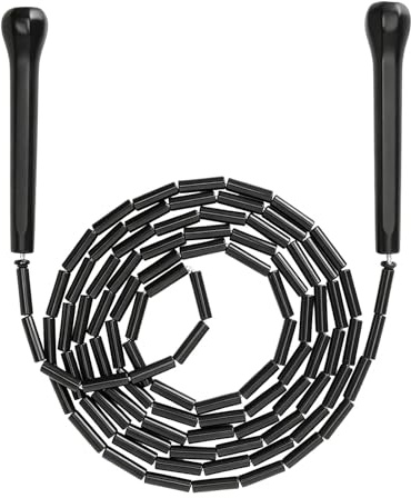 Cuerda de saltar ajustable de 2,8 m, asas irrompibles, perlas resistentes a las roturas, sin enredos, ideal para ritmo, control, cardio y fitness, interior y exterior
