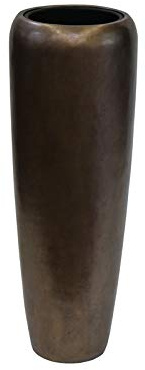 Klocke Pflanzgefäße Edle & Hochwertige Pflanzvase/Pflanzkübel - Fiberglas - Mit Einsatz – Indoor – Metallic/Metallisch Blumenkübel/Pflanzgefäß/Vase/Kübel (Medium: 100cm, Bronze)