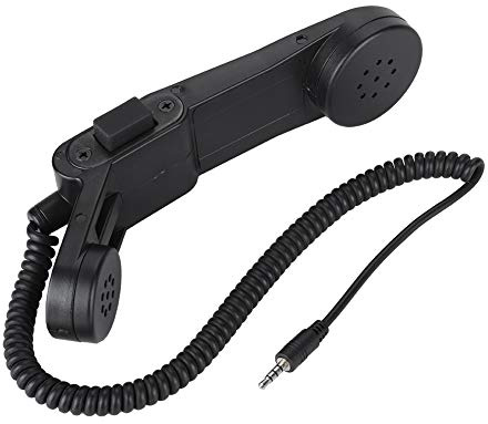 Retro Handheld Telefon Lautsprechermikrofon, Schultermikrofon mit 3,5mm Klinke, PTT Mikrofon für Militär und Jagd, Klare Kommunikation für Funkgeräte