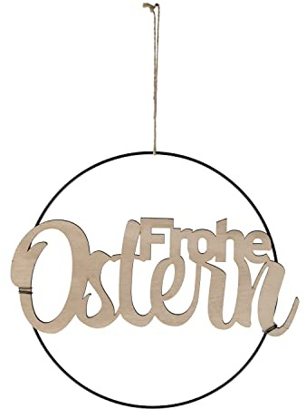 Metallring Frohe Ostern 25 cm Dekoring Osterkranz Türkranz Frühling