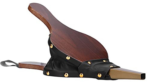 Goshyda Soufflet de cheminée, souffleur d'air Manuel portatif en Bois, Cuir synthétique résistant à la Chaleur, idéal pour Les cheminées, la randonnée, Le Pique-Nique, Le Camping