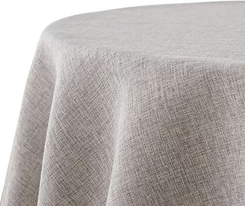 Decomira Bordsduk Vattenavvisande Linnelook - Fläckskydd, Tvättbar - Trädgårdsduk Utomhus, Dukmatbord - Grå - 140 cm Runt