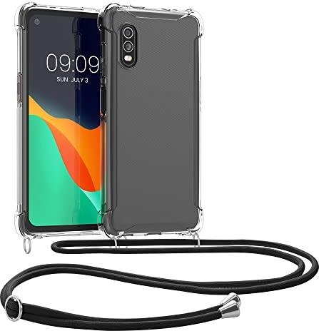 kwmobile Crossbody fodral kompatibelt med Samsung Galaxy Xcover Pro - fodral klart TPU telefonskydd med snodd rem - transparent