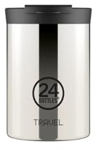 24BOTTLES Travel Tumbler - Tazza Termica da Viaggio, Caffe, Te, Bevande Acciaio Inox, 350 ml, Termos Caffè 100% Ermetico, 6hHot/24hCold, Borraccia Termica Mug, Design Italiano, Mirror Steel
