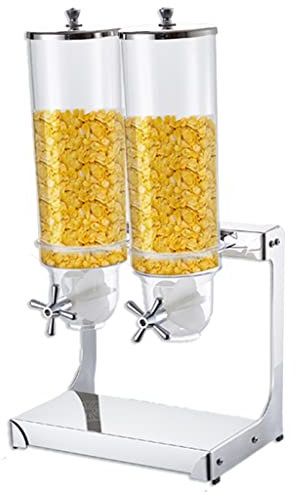 FIFOR 4L-16L Cereal Dispenser, Countertop Dry Food Holder, Candy Dispenser Machine for Home/Office Desk - Snacks, Grains, Cheerios, Dry Powder Container (Color : Silver, Size : 8L)