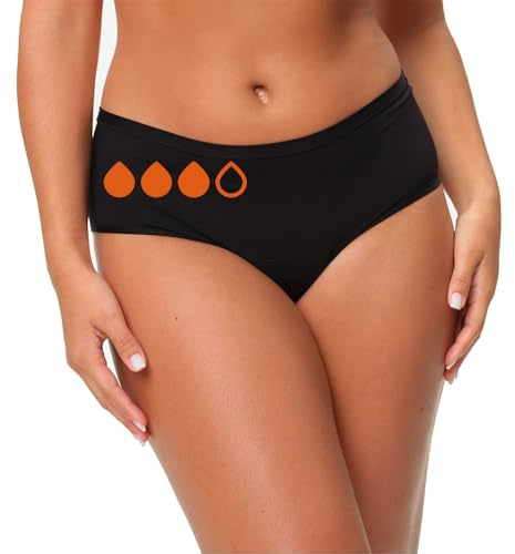 snuggs Period Underwear - Slip per periodi classici per sanguinamento intenso, biancheria intima mestruale sottile e assorbente, incontinenza, made in EU, nylon riciclato, Nero , XS