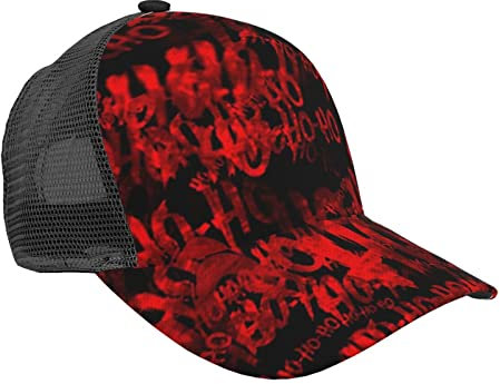 LOUJIN Ho Muster Ho Muster Baseballmütze für Männer Frauen Sommer Mesh Cap Hip Hop Caps Schwarz Snapback Hüte Papa Trucker Cap, #144, M/Einheitsgröße