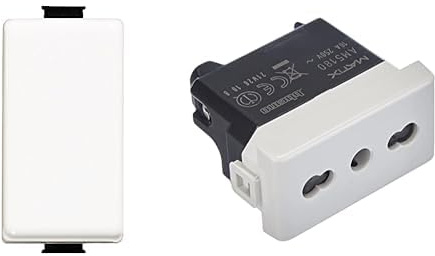 Bticino AM5001 1P schwarz, weiß Schalter Elektro – Messer Elektro Zubehör (schwarz, weiß)