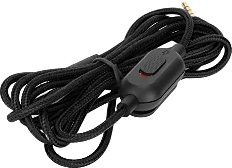 Akozon Gaming-Headset-Kabel, Gewebtes Kopfhörerkabel mit Lautstärke--G-Pro-Aux-Verlängerungskabelsteuerung und Stummschalter für G-Pro-X-G433-G233-Bluelogitech-x-Ersatz
