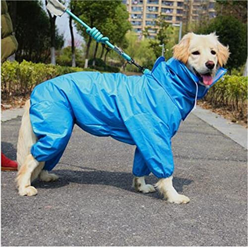 Gulunmun Haustier Hund Regenmantel Outdoor wasserdichte Kleidung Mit Kapuze Overall Overalls Für Kleine Große Hunde Regen Mantel Bulldogge Labrador,Blau,20