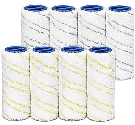 ZeAda 8-teiliges Ersatzteil-Rollenset, kompatibel mit Karcher FC7 FC5 FC3 FC3D EWM2 Elektro-Hartbodenreiniger, Ersatzwalze