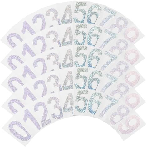 BESTonZON 5 Sätze Reflektierende digitale Aufkleber Mailbox-Postnummern Briefkastennummernaufkleber Embleme Etiketten Aufkleber für den Briefkasten Mailbox-Aufkleber Nummern