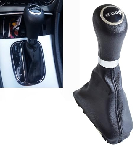 Kakulkomen Automatic Gear Shift Knob Lever with Gaiter Boot Leather Cover for Mercedes-Ben-z C Class W203 W209 Classic Avantgarde Elegance (Classic)